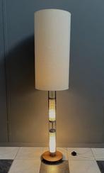 70 jaren Zijde vloerlamp Richard Essig Chroom & 2 glazen, 150 tot 200 cm, Gebruikt, Vintage, Glas