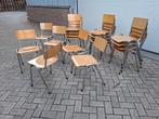 Vintage hippe metaal + houten stoelen geleefd. Altijd welkom, Ophalen, Gebruikt, Metaal