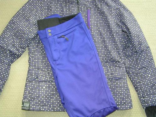 Gestippeld ski jack L met bijpassende paarse broek M., Kleding | Dames, Wintersportkleding, Nieuw, Pak, Ophalen of Verzenden