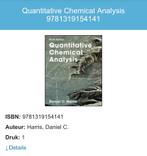 Quantitative Chemical Analysis - Harris, Ophalen of Verzenden, Beta, Gelezen, HBO