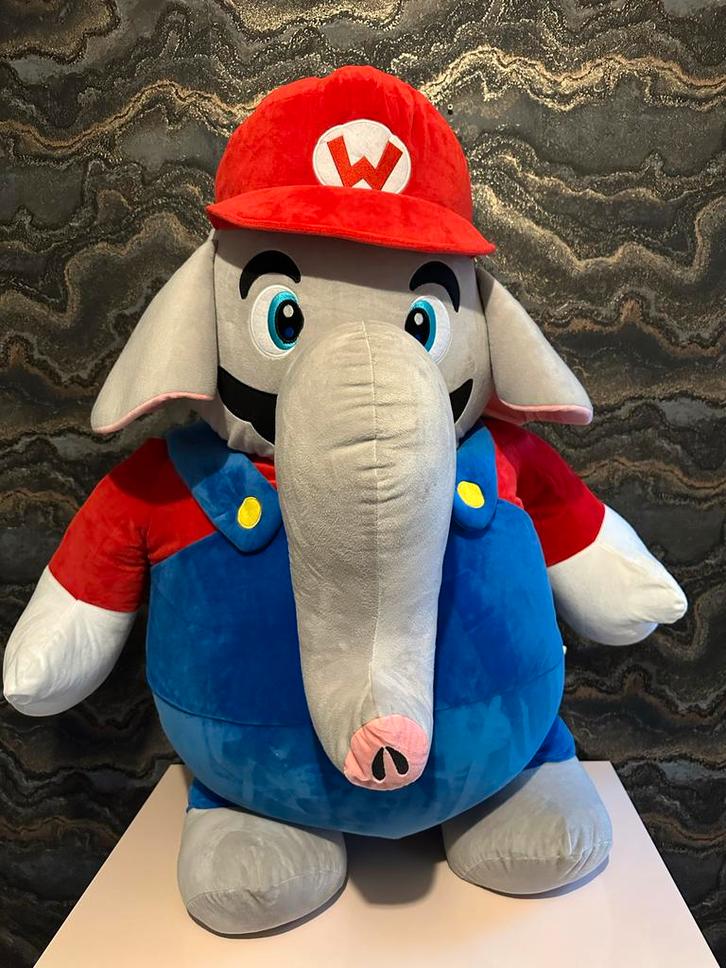 XXL mega grote Mario Olifant Knuffel, Kinderen en Baby's, Speelgoed | Knuffels en Pluche, Nieuw, Overige typen, Ophalen