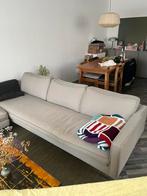 Beige bank met hocker, Huis en Inrichting, Ophalen, Gebruikt, Driepersoons, 75 tot 100 cm