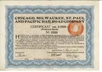 20x Chicago,Milwaukee,St.Paul,Pacific Railroad Co. - $ 1000, Verzenden, 1920 tot 1950, Certificaat van aandeel