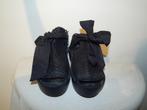 Papucei zwarte leren sandalen met strik dikkere zool ZGAN 37, Verzenden, Zwart, Papucei, Sneakers of Gympen