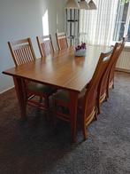 Eettafel. Met 6 stoelen eiken, Ophalen, Gebruikt, Eikenhout, 50 tot 100 cm