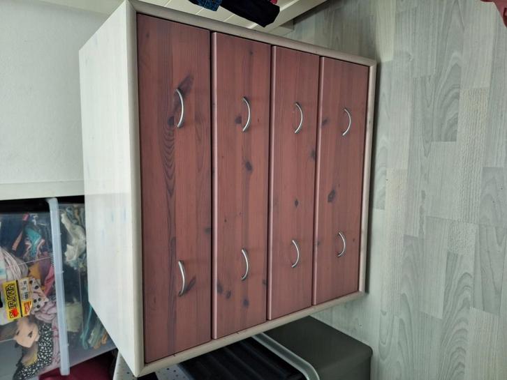 Ladenkast Whitewash incl. 1-persoonsbed, Huis en Inrichting, Kasten | Kledingkasten, Gebruikt, Minder dan 100 cm, 50 tot 100 cm