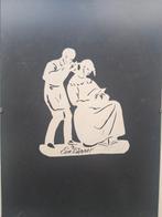 Silhouet 'Een Kapper' in lijst, Antiek en Kunst, Ophalen of Verzenden