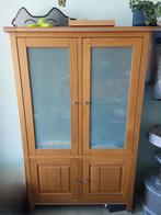 Modern eiken vitrinekast, Huis en Inrichting, Kasten | Vitrinekasten, Ophalen, 150 tot 200 cm, 25 tot 50 cm, Gebruikt