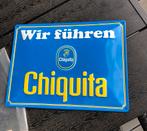 Blikken bord reclamebord Chiquita bananen geen emaille, Ophalen of Verzenden, Zo goed als nieuw, Reclamebord