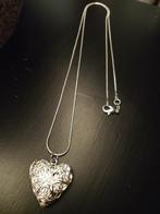 Ketting met open klapbare hart 925, Met hanger, Nieuw, Ophalen of Verzenden, Zilver