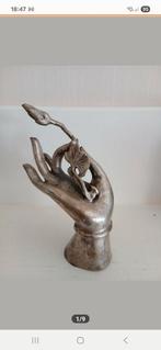 Verzilverd ? beeld hand van Boeddha met lotus bloem in knop, Antiek en Kunst, Kunst | Niet-Westerse kunst, Ophalen of Verzenden