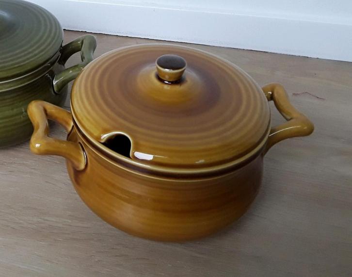 Vintage dekschaal, Goedewaagen Holland, okergeel, Huis en Inrichting, Keuken | Servies, Zo goed als nieuw, Schaal of Schalen, Overige stijlen