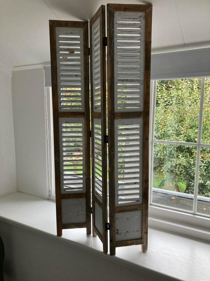 Kamerscherm - brocante - 3 luik, Huis en Inrichting, Woonaccessoires | Kamerschermen, Nieuw, Ophalen of Verzenden