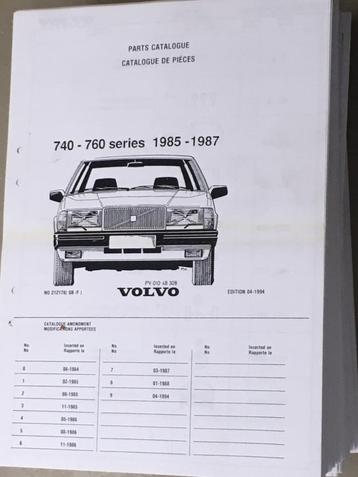 Volvo. 740 760 1985-1987 analoog onderdelenboek: op papier.  beschikbaar voor biedingen