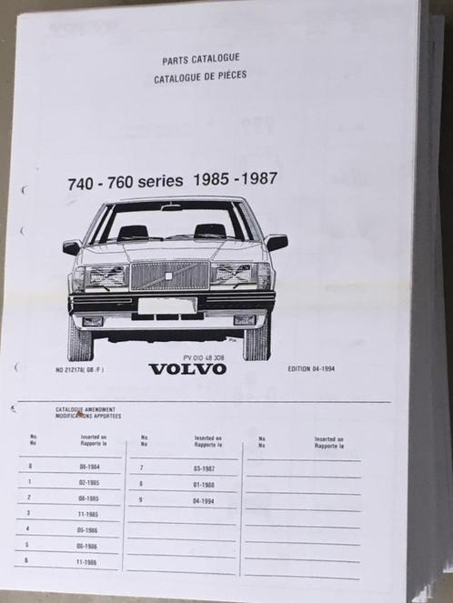 Volvo. 740 760 1985-1987 analoog onderdelenboek: op papier., Auto diversen, Handleidingen en Instructieboekjes, Ophalen of Verzenden