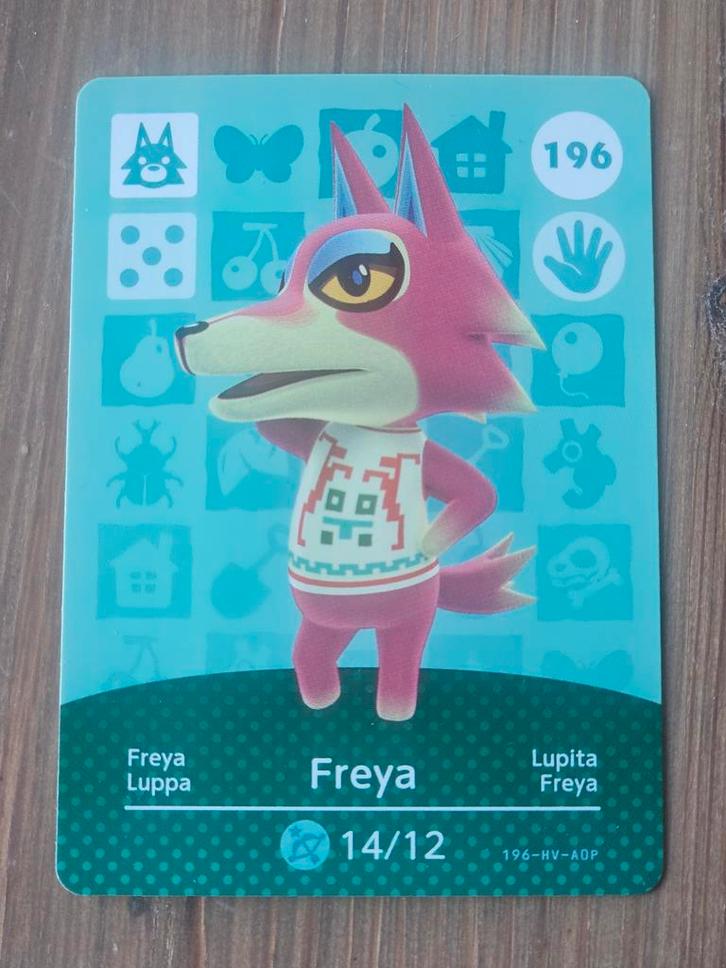 Amiibo kaart - Animal Crossing serie 2 - Freya (196), Spelcomputers en Games, Games | Nintendo Switch, Zo goed als nieuw, Simulatie
