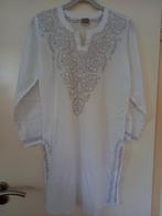 Witte dunne voile katoenen lange blouse maat S, 40-42,kaftan, Maat 38/40 (M), Wit, Nieuw, Ophalen of Verzenden
