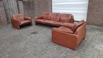 Vintage de Sede DS-61 cognac 3-zit bank en 2x fauteuils, Ophalen, Gebruikt, Leer