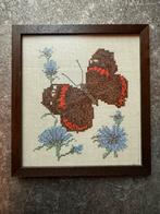 Borduurwerk vlinder professioneel ingelijst, Ophalen of Verzenden, Zo goed als nieuw, Handborduren, Overige typen