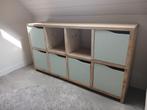 Steigerhouten kast model kallax van Ikea, Ophalen, Met deur(en), Zo goed als nieuw, Minder dan 150 cm