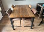 Eettafel inclusief 4 stoelen, Ophalen, Gebruikt, 100 tot 150 cm, 50 tot 100 cm