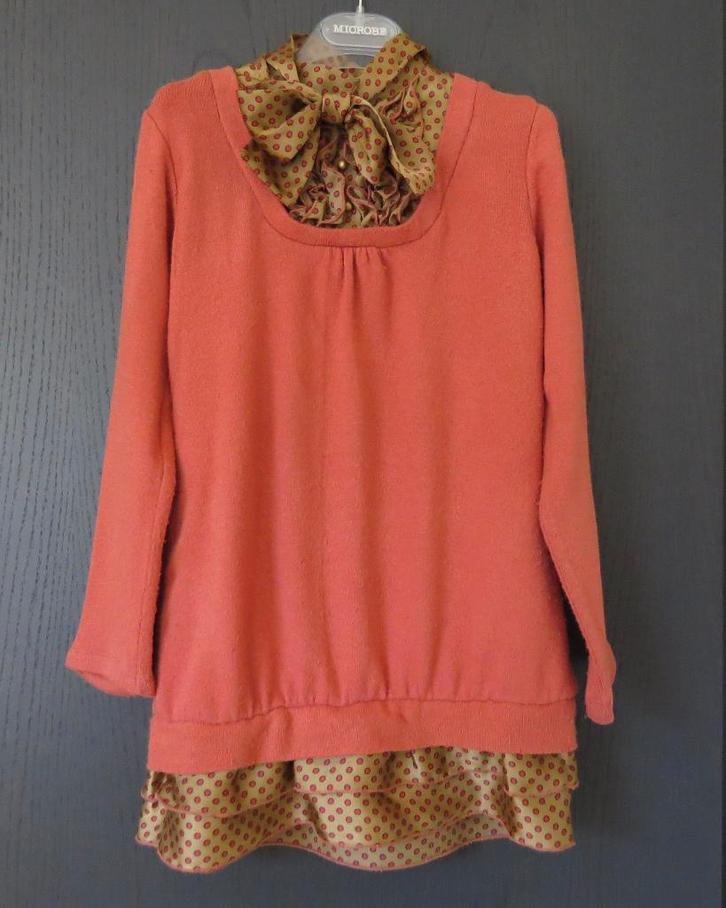 MICROBE - prachtig oranje jurkje - 104/110, Kinderen en Baby's, Kinderkleding | Maat 104, Zo goed als nieuw, Meisje, Jurk of Rok