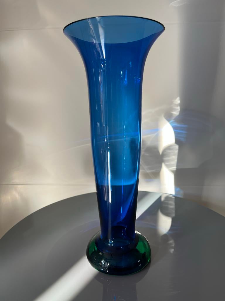 Heinrich Loffelhart Schott Zwiesel Blauwe Vaas, Huis en Inrichting, Woonaccessoires | Vazen, Gebruikt, Blauw, Ophalen of Verzenden