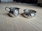 Zilverkleurige / verzilverde (?) Melkkan en Suikerpot Set, Antiek en Kunst, Antiek | Goud en Zilver, Ophalen of Verzenden