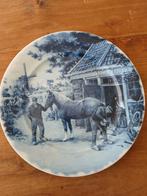 Delfts blauw bord paard/molen 1984, Antiek en Kunst, Antiek | Wandborden en Tegels, Ophalen of Verzenden