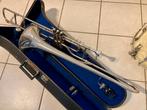 Trombone ventieltrombone merkloos, Muziek en Instrumenten, Blaasinstrumenten | Trombones, Ophalen, Gebruikt, Overige typen, Met koffer