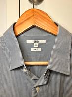 Uniqlo gestreept overhemd - Maat M, Kleding | Heren, Overhemden, Ophalen of Verzenden, Zo goed als nieuw, Blauw, Halswijdte 39/40 (M)