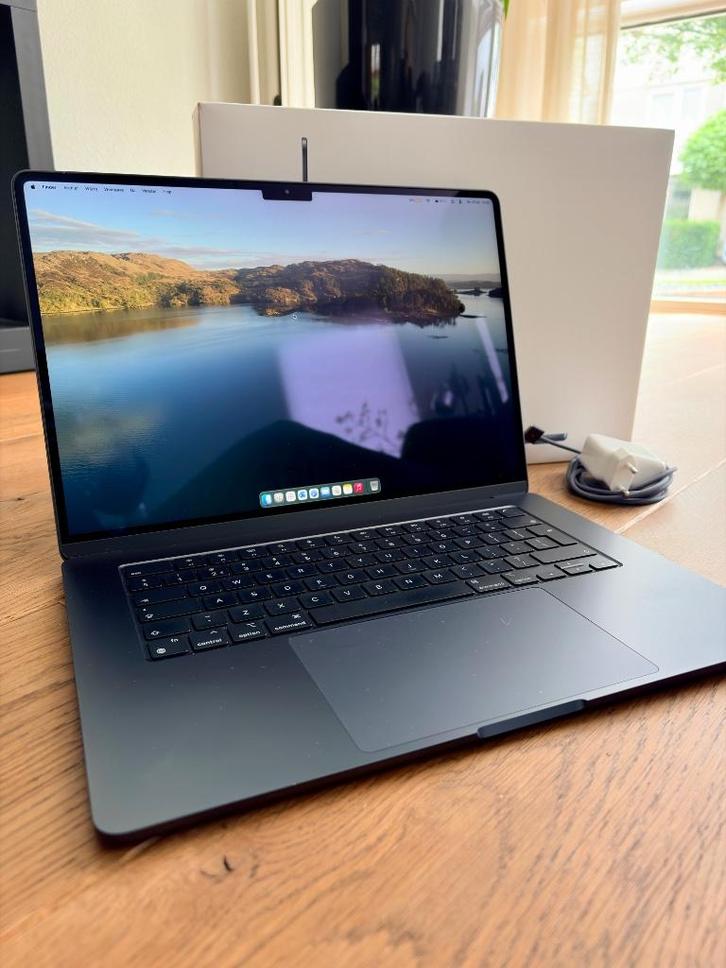 Z.g.a.n. Apple MacBook Air M3 15-inch 8GB/256GB Middernacht, Computers en Software, Apple Macbooks, Zo goed als nieuw, MacBook Air