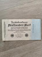 Duitse Reichsbanknote 500 Mark 1922, Ophalen of Verzenden, Los biljet
