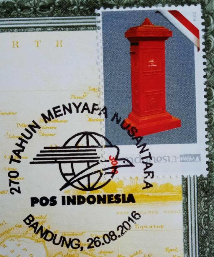 Indonesië 2016 Postzegel met Hollandse brievenbus op couvert, Postzegels en Munten, Postzegels | Azië, Zuidoost-Azië, Ophalen of Verzenden