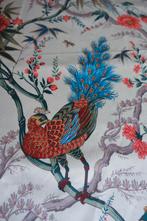 luxe mega lap katoen satijn met vogels - zandkleurig, Hobby en Vrije tijd, Stoffen en Lappen, Overige kleuren, 120 cm of meer