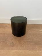 Vaas uit rookglas met geribbelde rand, Zwart, Nieuw, Ophalen of Verzenden, Glas