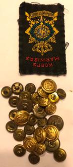 Korps mariniers embleem/ knopen, Ophalen of Verzenden, Marine, Nederland, Embleem of Badge
