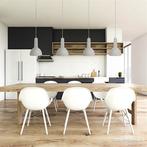 Beton hanglamp eettafel met vier lichten, Huis en Inrichting, Ophalen, Zo goed als nieuw, Overige materialen, Minder dan 50 cm