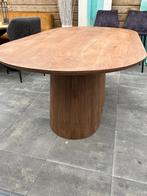 tafel DEENS OVAAL mango hout met kolompoot  180 of 230 cm, Ophalen, 50 tot 100 cm, Vijf personen of meer, Modern