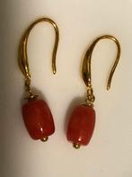 Koraal Oorbellen Hangers Rood Goud Vintage, Ophalen of Verzenden, Zo goed als nieuw, Rood, Overige materialen