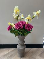 Zijden Boeket - Roze Dahlia & Witte Irissen, Ophalen, Overige materialen, Overige kleuren, 50 tot 75 cm