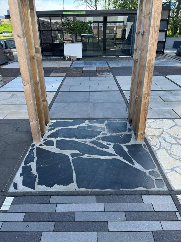 Flagstone zwart natuursteen, Tuin en Terras, Grind, Keien en Split, Nieuw, Kei, Zwart, Leisteen, Ophalen of Verzenden