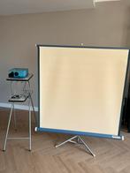 Diaprojector met scherm, tafel en opbergsysteem, Audio, Tv en Foto, Projectieschermen, Ophalen, Elektrisch, Gebruikt