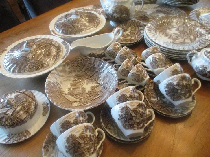 Watermill bruin serviesdelen, Antiek en Kunst, Antiek | Servies los, Ophalen of Verzenden