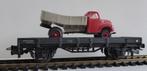 Electrotren - platte wagon met vrachtwagen EBRO - uniek, Overige merken, Gelijkstroom, Wagon, Ophalen of Verzenden
