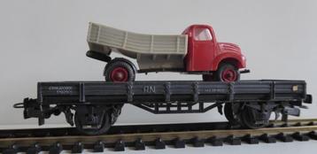Electrotren - platte wagon met vrachtwagen EBRO - uniek  beschikbaar voor biedingen