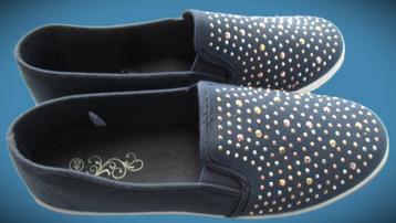 Schoenen~Dames Instap Schoenen~Blauw met glitter~maat 40 nie beschikbaar voor biedingen