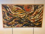 Abstract schilderij 215 x 122 cm, Antiek en Kunst, Kunst | Schilderijen | Abstract, Ophalen