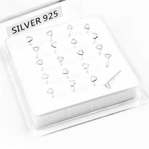 Heart Neuspiercing van Verguld 925 Sterling Zilver, Sieraden, Tassen en Uiterlijk, Piercings, Nieuw, Neuspiercing, Zilver, Verzenden