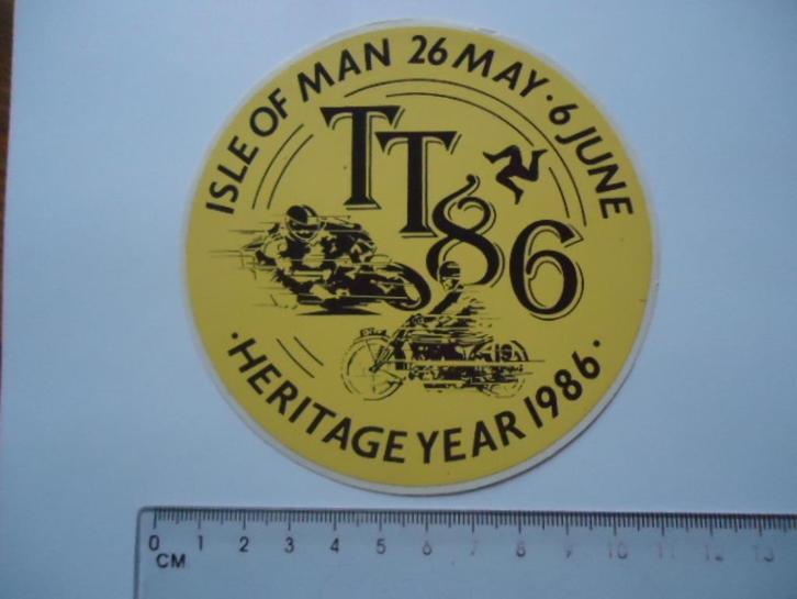 sticker oud TT 86 motorrace ISLE OF MAN motorsport racing, Verzamelen, Stickers, Zo goed als nieuw, Bedrijf of Vereniging, Verzenden